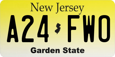 NJ license plate A24FWO