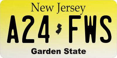 NJ license plate A24FWS