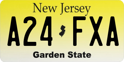 NJ license plate A24FXA