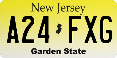 NJ license plate A24FXG