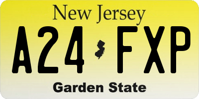 NJ license plate A24FXP