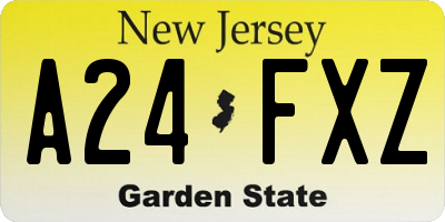 NJ license plate A24FXZ