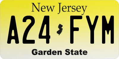 NJ license plate A24FYM