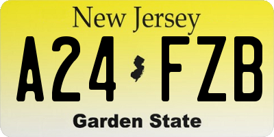 NJ license plate A24FZB