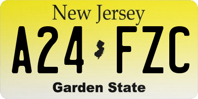 NJ license plate A24FZC