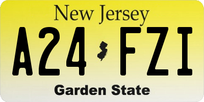 NJ license plate A24FZI