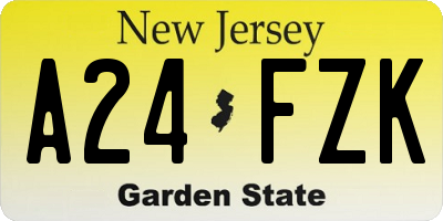 NJ license plate A24FZK