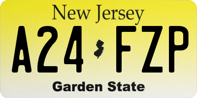 NJ license plate A24FZP