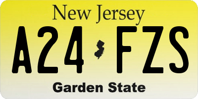 NJ license plate A24FZS