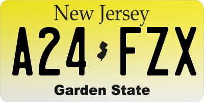 NJ license plate A24FZX