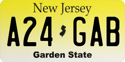 NJ license plate A24GAB