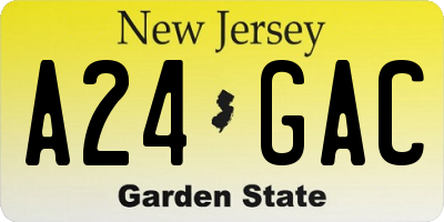 NJ license plate A24GAC