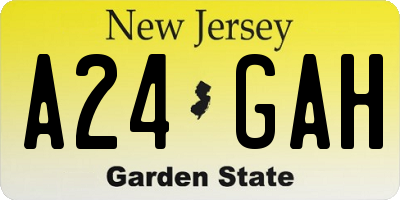 NJ license plate A24GAH