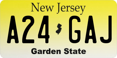 NJ license plate A24GAJ