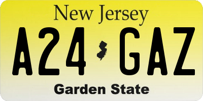 NJ license plate A24GAZ