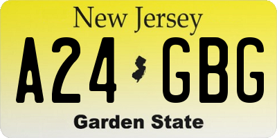 NJ license plate A24GBG