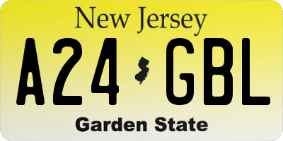 NJ license plate A24GBL