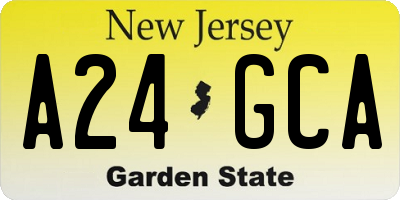 NJ license plate A24GCA