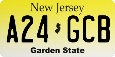NJ license plate A24GCB