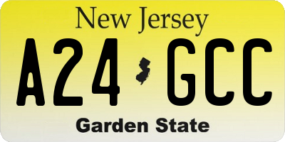 NJ license plate A24GCC