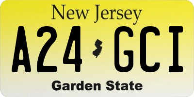NJ license plate A24GCI
