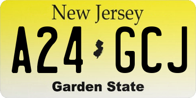 NJ license plate A24GCJ