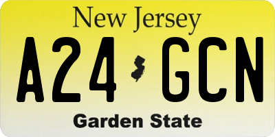 NJ license plate A24GCN