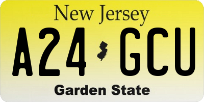 NJ license plate A24GCU
