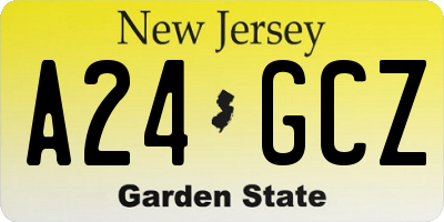 NJ license plate A24GCZ