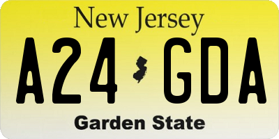 NJ license plate A24GDA
