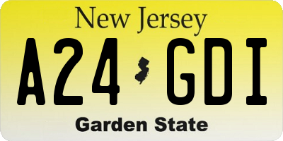 NJ license plate A24GDI
