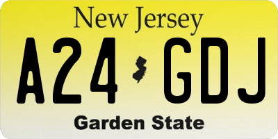 NJ license plate A24GDJ