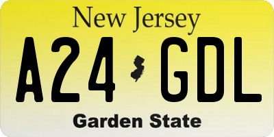 NJ license plate A24GDL