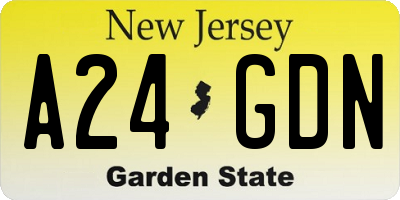 NJ license plate A24GDN