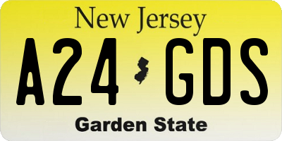 NJ license plate A24GDS