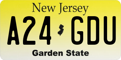 NJ license plate A24GDU