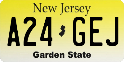 NJ license plate A24GEJ