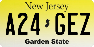 NJ license plate A24GEZ