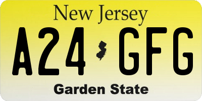 NJ license plate A24GFG