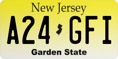 NJ license plate A24GFI