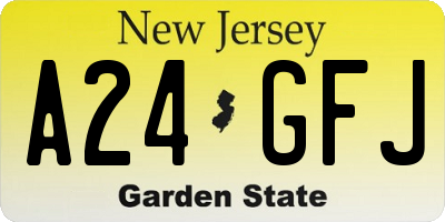 NJ license plate A24GFJ
