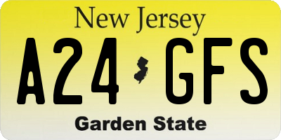 NJ license plate A24GFS