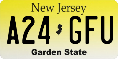 NJ license plate A24GFU
