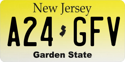 NJ license plate A24GFV