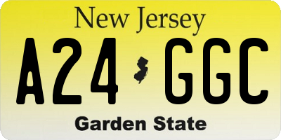 NJ license plate A24GGC