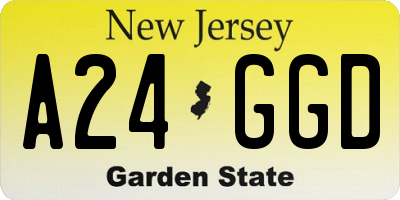 NJ license plate A24GGD