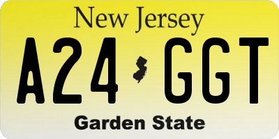 NJ license plate A24GGT