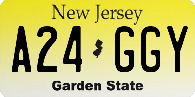 NJ license plate A24GGY