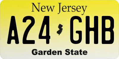 NJ license plate A24GHB