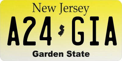 NJ license plate A24GIA